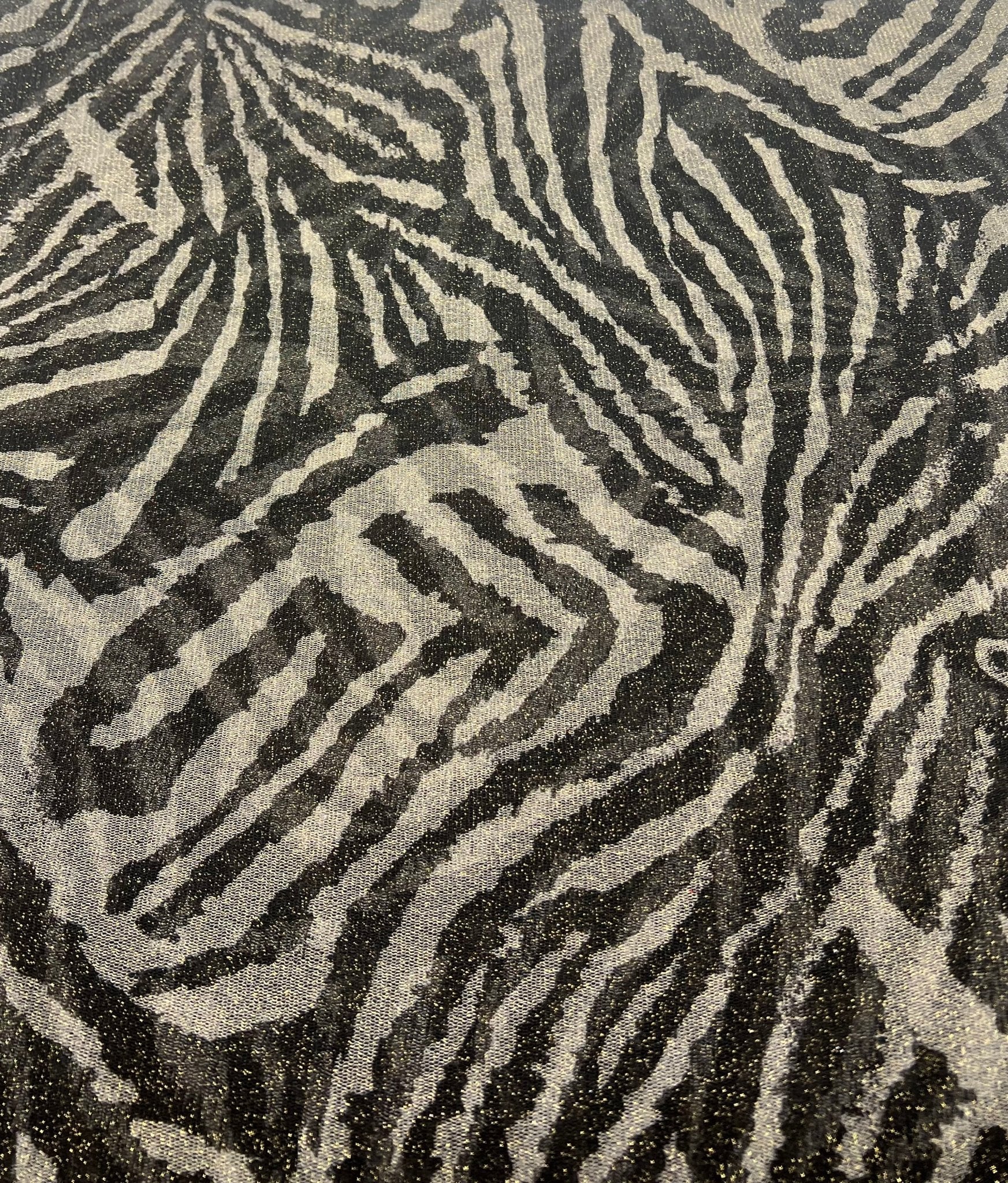 Black Stone Gold Animal Soft Mesh Fabric Stretch - T9 Fabrics